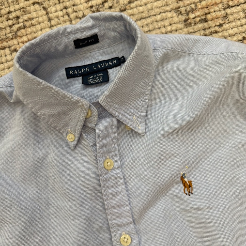Ralph Lauren button down Light Blue Shirt women 2 - Picture 2 of 6